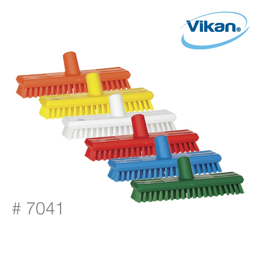 Vikan Waterfed Deck Scrub, Extra Stiff, 11", 7041
