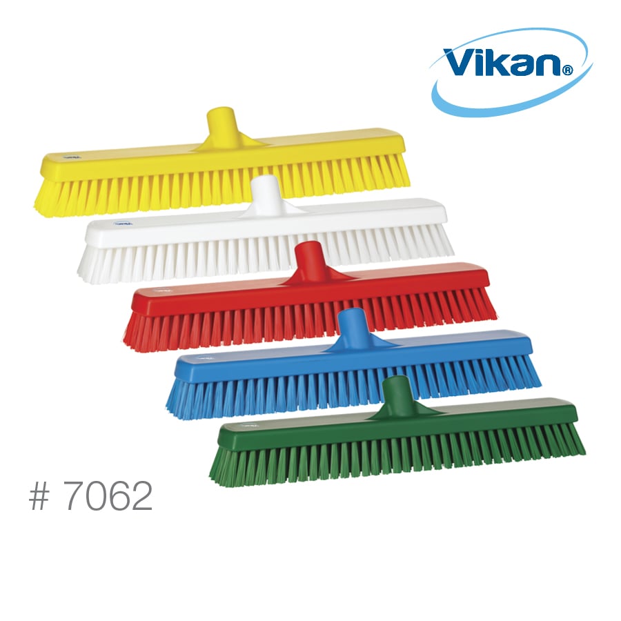 Vikan Deck/Wall Scrub, Stiff, 19", 7062