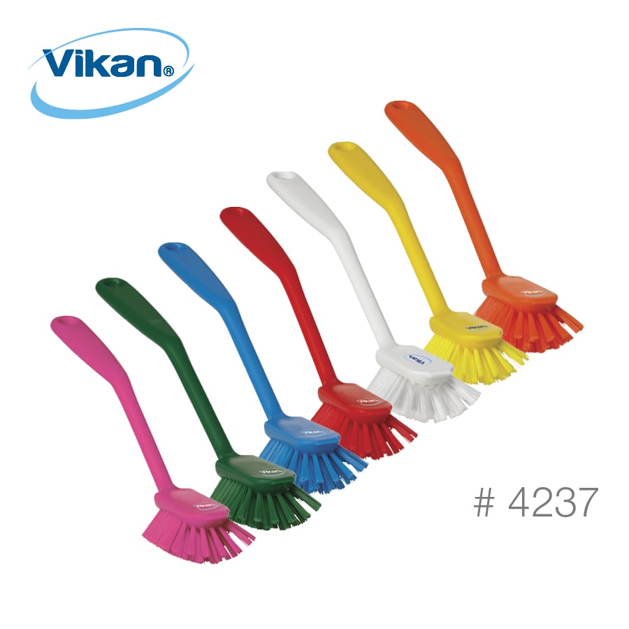 Vikan Dish Brush w/ Scraper, Medium, 4237