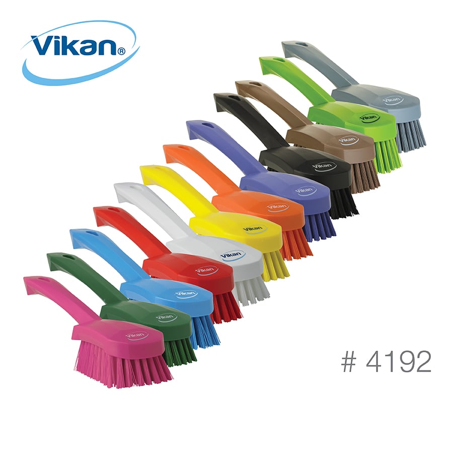 Vikan Short Handle Scrub Brush, Stiff, 4192