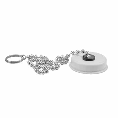 White dust cap with chain