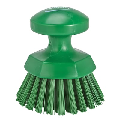 Vikan Round Stiff Scrub Brush, Green, 38852