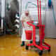 A man uses the Vikan HyGo in a food processing facility.