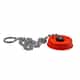 Red dust cap with chain