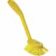 Vikan Medium Dish Brush w/ Scraper, Yellow