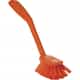 Vikan Medium Dish Brush w/ Scraper, Orange