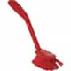 Vikan Medium Dish Brush w/ Scraper, Red