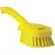 Vikan Short Handle Scrub Brush, Stiff, Yellow
