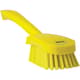 Vikan Short Handle Scrub Brush, Stiff, Yellow